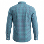 Five Four Turquoise Blue Gingham Check Long Sleeve Shirt - Blue / White / Size Large