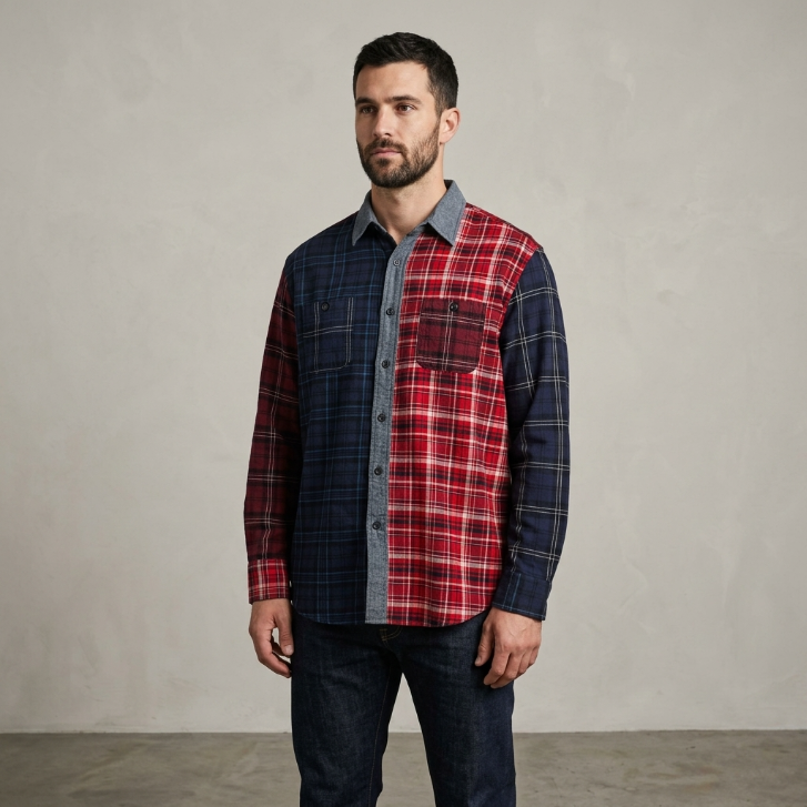 Uniqlo / Five Four Custom Colorblock Flannel Shirt