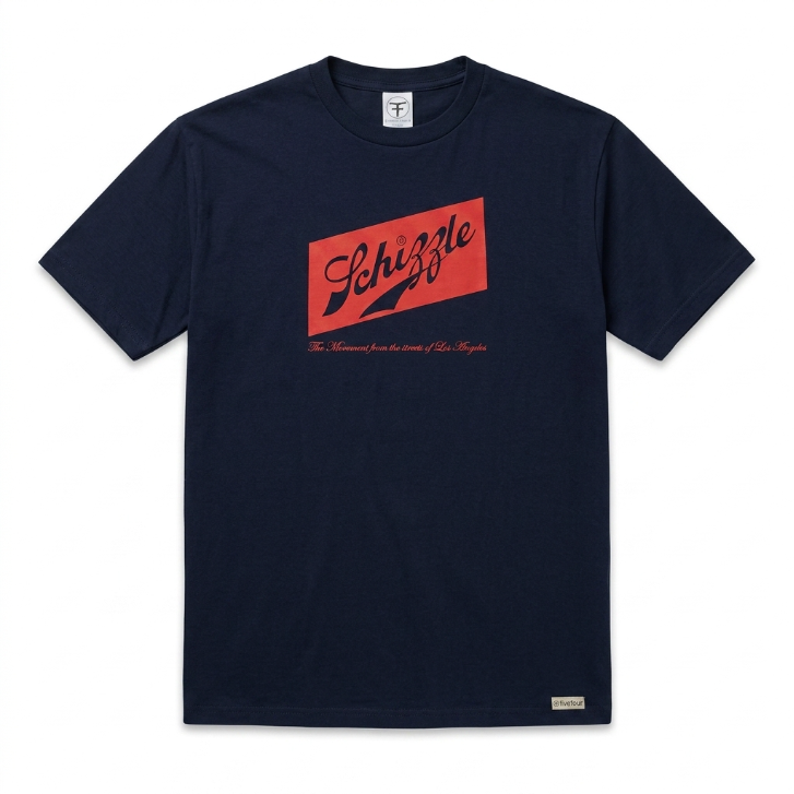 Five Four "Schizzle" Graphic T-Shirt Navy Blue