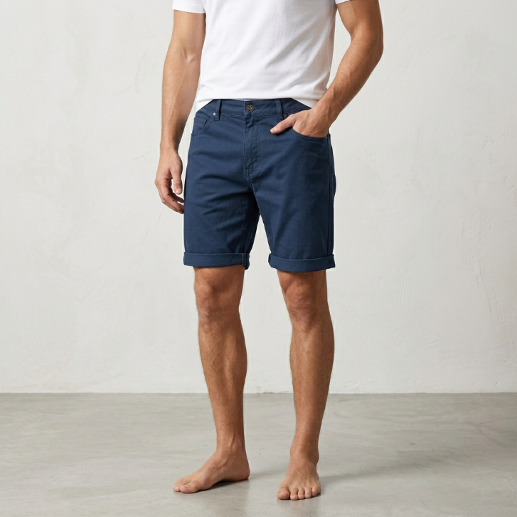 Five Four Slate Blue 5-Pocket Cuffed Shorts