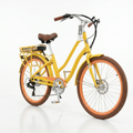 sixthreezero EVRYjourney Electric Step-Through Bike - Yellow with Orange Rims