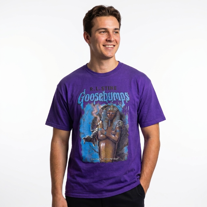 Goosebumps Return of the Mummy T-Shirt -Purple- Officially Licensed R.L. Stine Graphic Tee