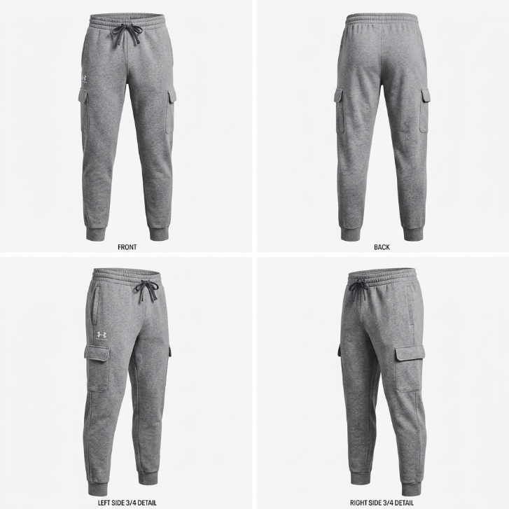 Under Armour UA Rival Fleece Cargo Jogger - Heather Grey - Men's