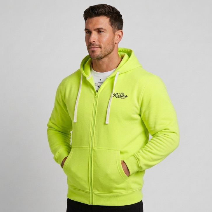 Henry & William Reckless Los Angeles Lime Zip Hoodie