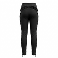 Cutout Lace Up Leggings in Black
