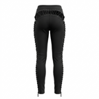 Cutout Lace Up Leggings in Black