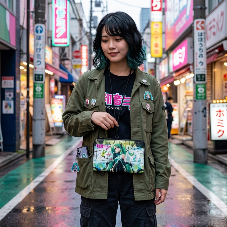 Hatsune Miku Multi Print Zip-Around Wallet