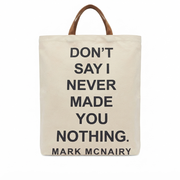 Five Four x Mark McNairy Canvas Slogan Tote Bag Natural