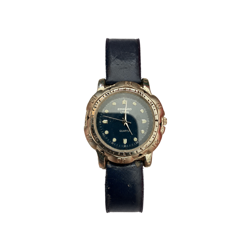 Vintage Edward Lynn Blue Dial Silver-Tone Quartz Watch - Requires a Battery