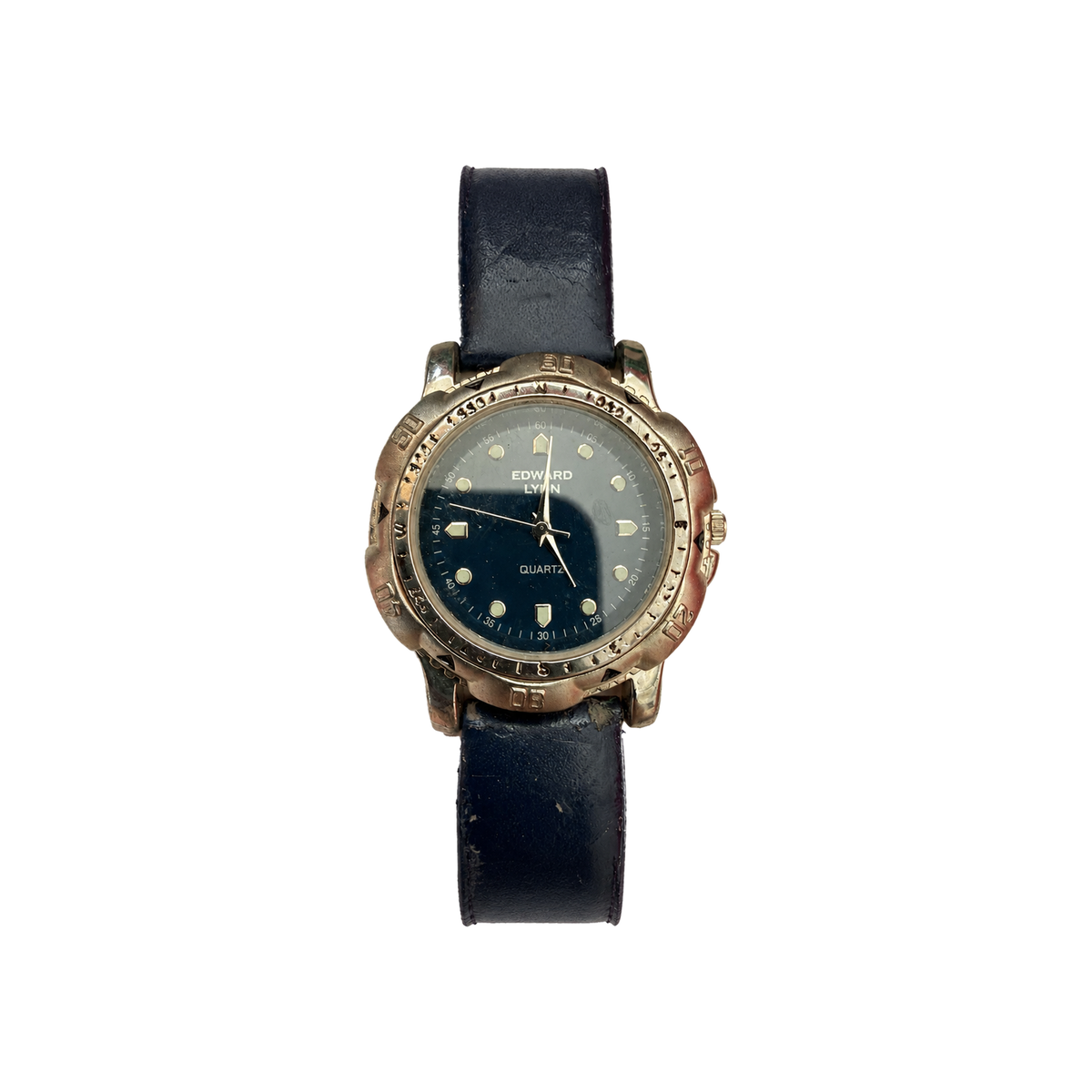 Vintage Edward Lynn Blue Dial Silver-Tone Quartz Watch - Requires a Battery