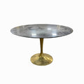 Organic Modernism 48“ Round Marble Dining Table w/ Brass Base - Showroom Floor Sample New (Copy)