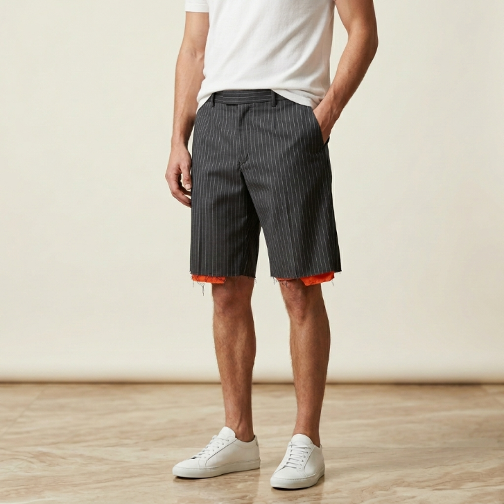Five Four NK Wooster Gray Pinstripe Shorts