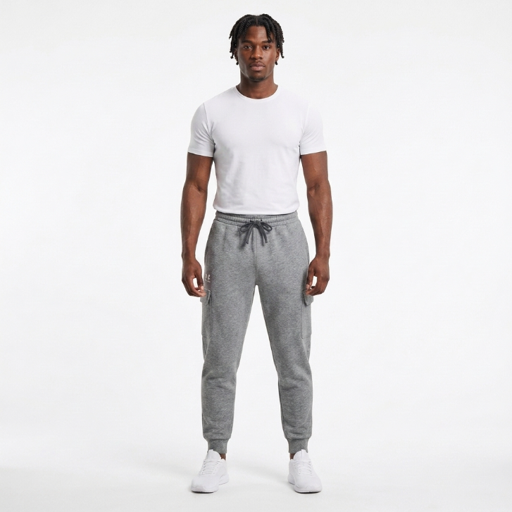 Under Armour UA Rival Fleece Cargo Jogger - Heather Grey - Men's