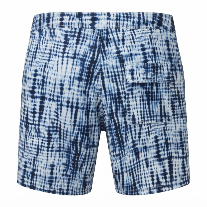 8 By YOOX Blue & White Tie-Dye Drawstring Swim Shorts Size M