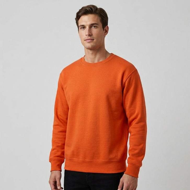 Pre-Shrunk Crewneck Sweatshirt in Orange