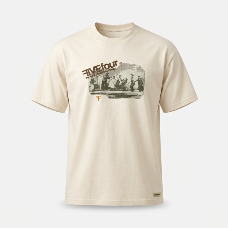 Five Four Photo Graphic T-Shirt Off-White Cream