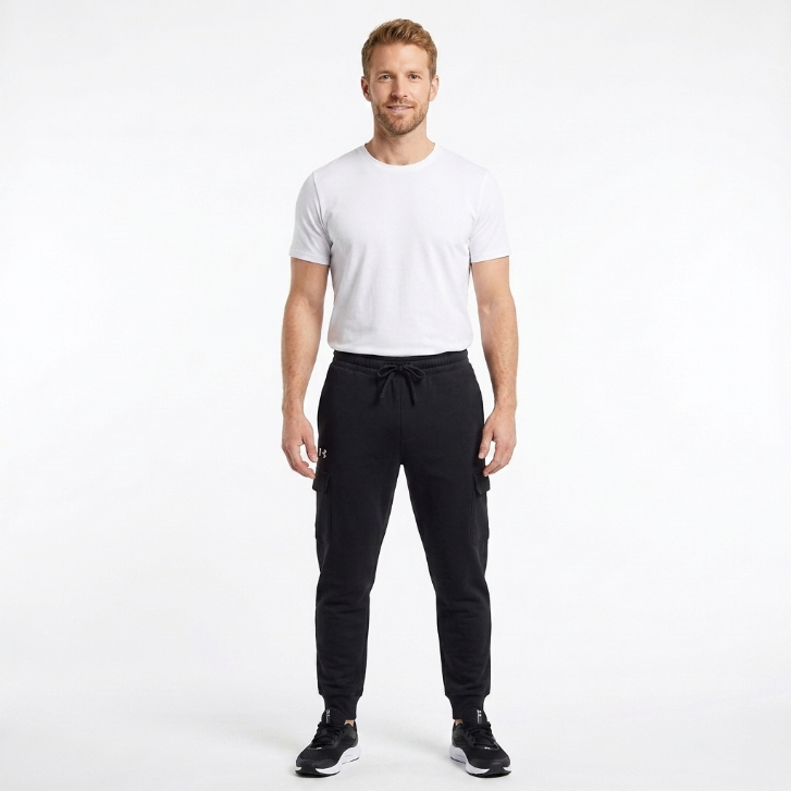 Under Armour UA Rival Fleece Cargo Jogger - Black - Men's