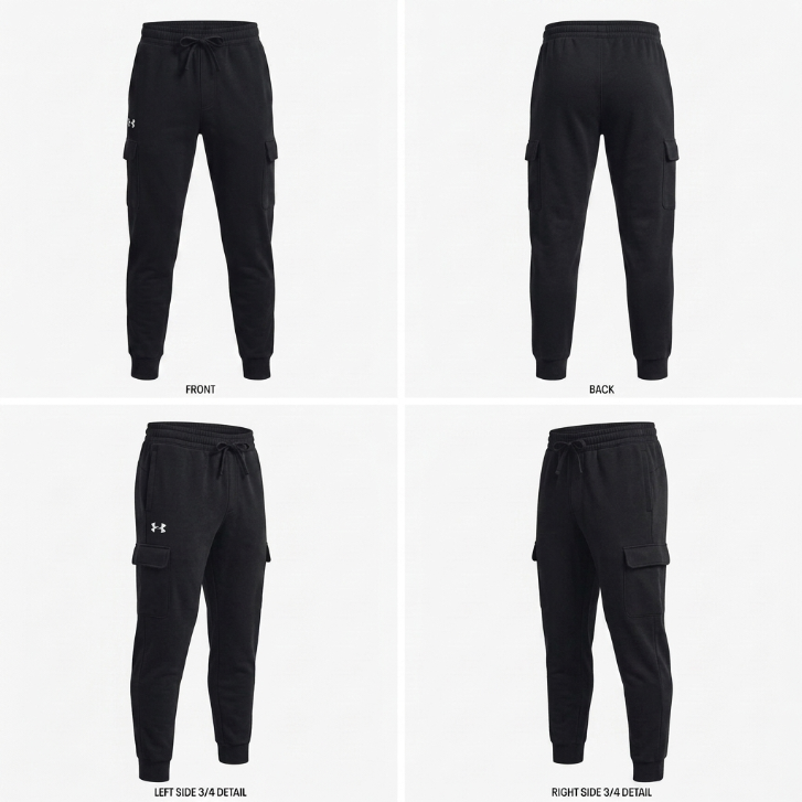Under Armour UA Rival Fleece Cargo Jogger - Black - Men's