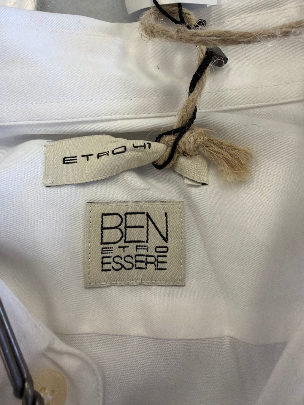 ETRO Ben Essere Men's Dress Shirt - Solid White