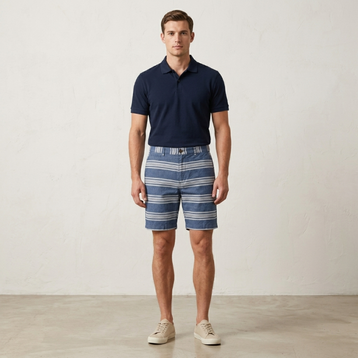 Five Four Striped Chambray Shorts