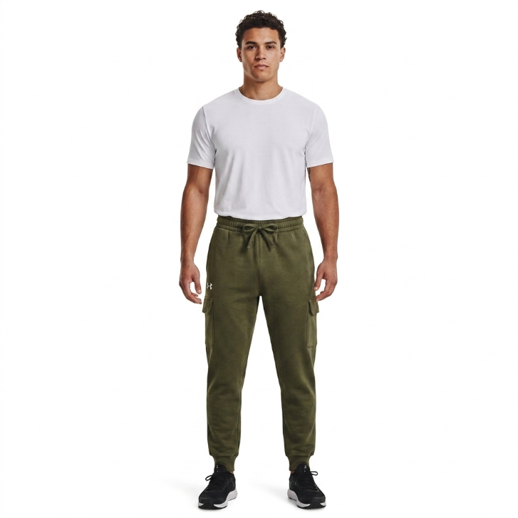 Under Armour UA Rival Fleece Cargo Jogger - Olive Green - Men's