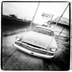 Vintage Car outside of Bar — Michael Farr (attributed) — Framed Print