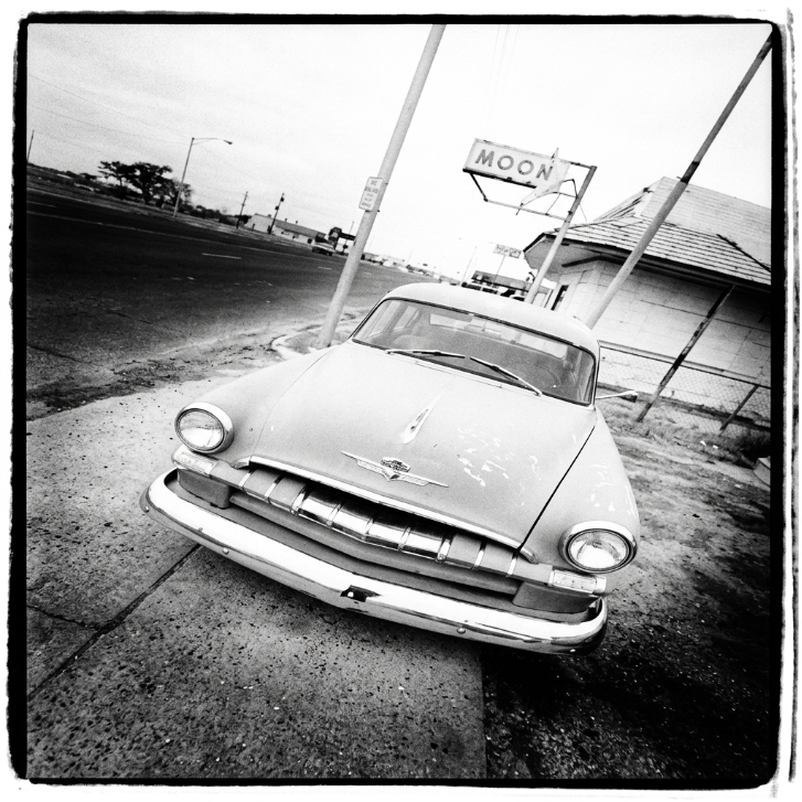 Vintage Car outside of Bar — Michael Farr (attributed) — Framed Print