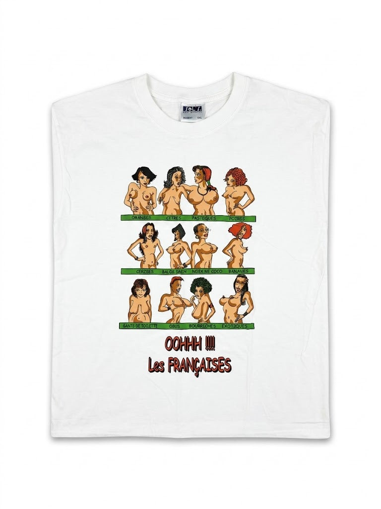 SOL'S Regent "OOHHH !!! Les Françaises" Novelty Graphic T-Shirt White