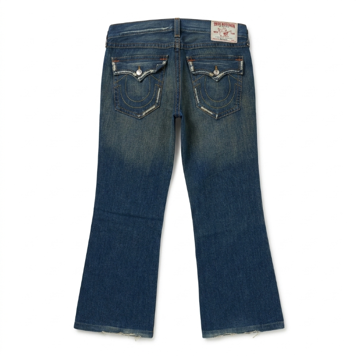 True Religion Billy Distressed Medium Wash Bootcut Jeans