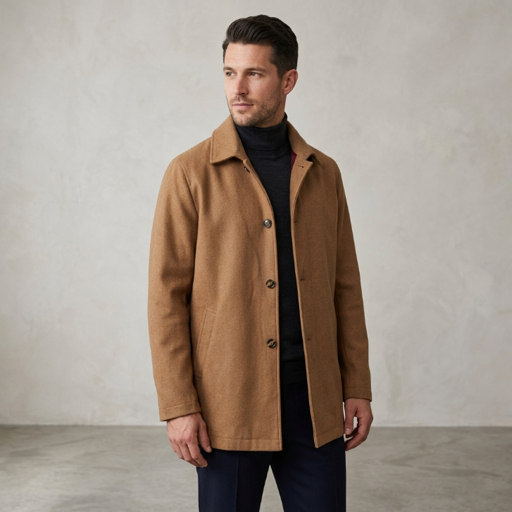 Five Four Tan Button-Up Coat