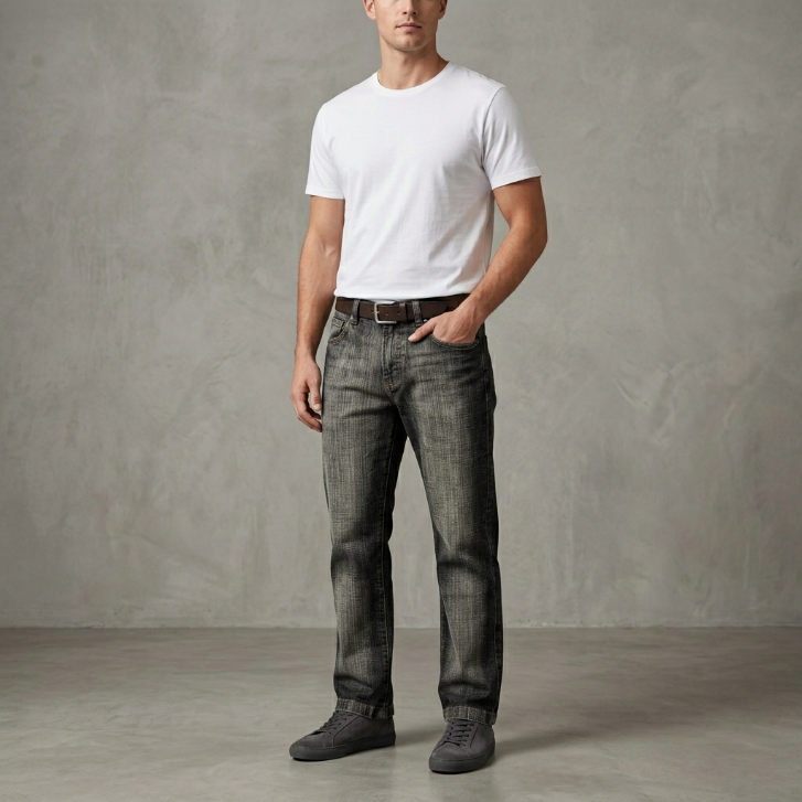 EXA Jeans Black Straight Leg Denim