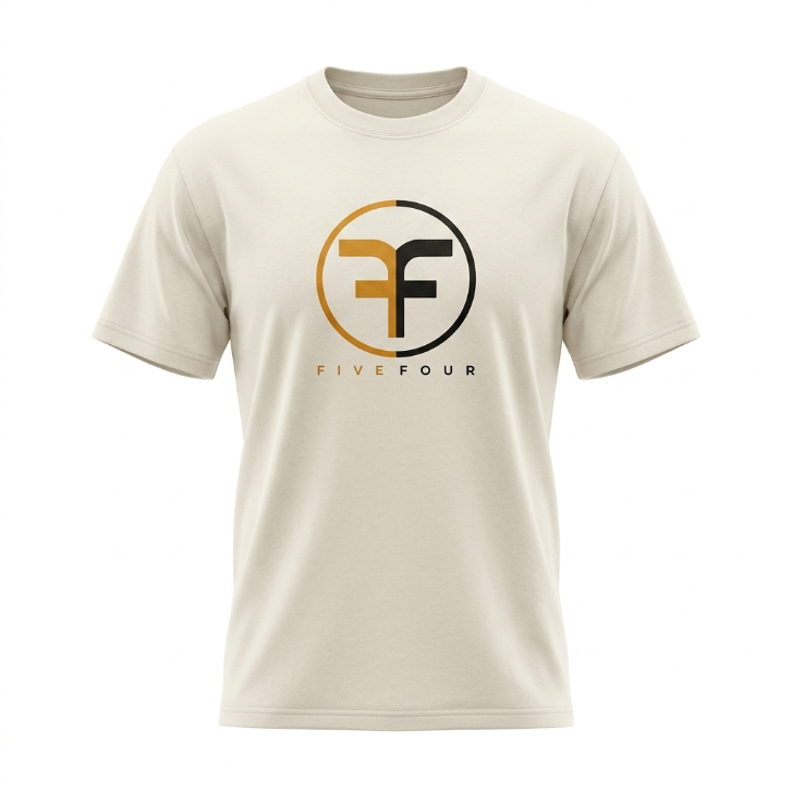 Five Four Split Circle Logo Graphic T-Shirt Cream