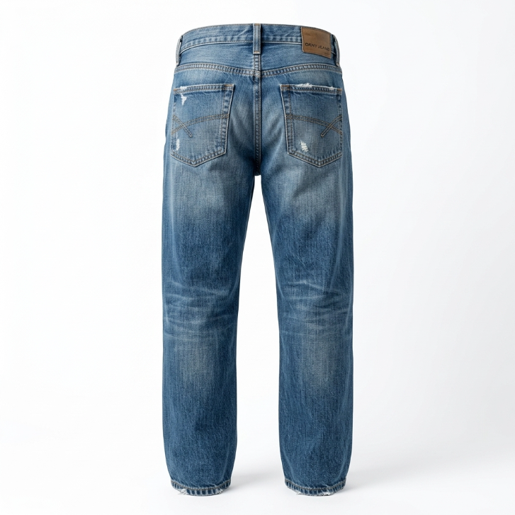 DKNY Jeans Distressed Straight Leg Denim