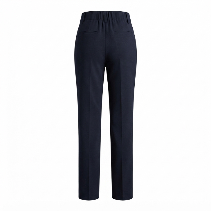 Vince Navy Blue Pull-On Front Crease Trousers Size S