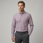 Five Four Dusty Mauve Oxford Long Sleeve Shirt - Mauve / Pink / Size Large