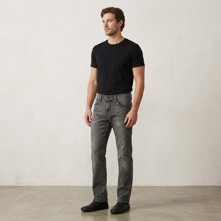 Five Four Marco Faded Grey Slim Fit Denim Jeans