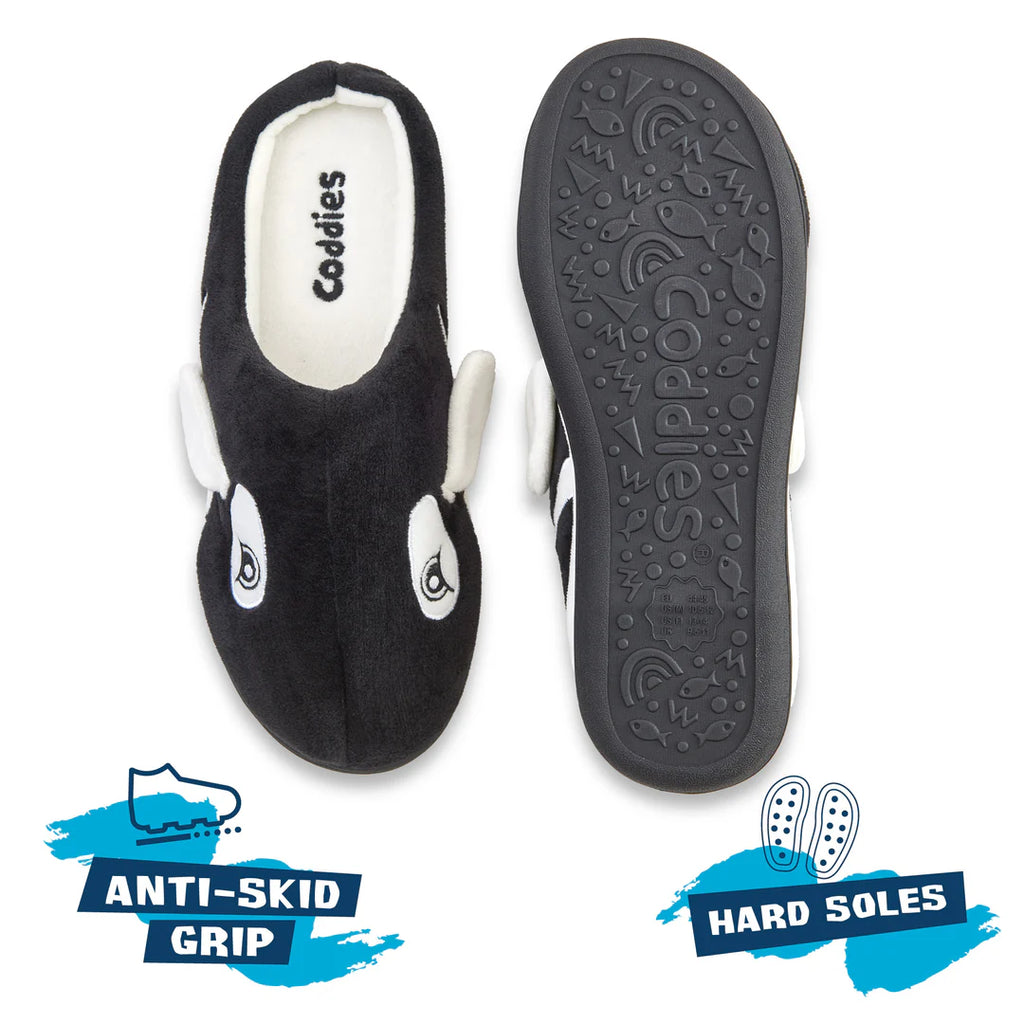 Coddies Orca Slippers - Plush Killer Whale House Shoes
