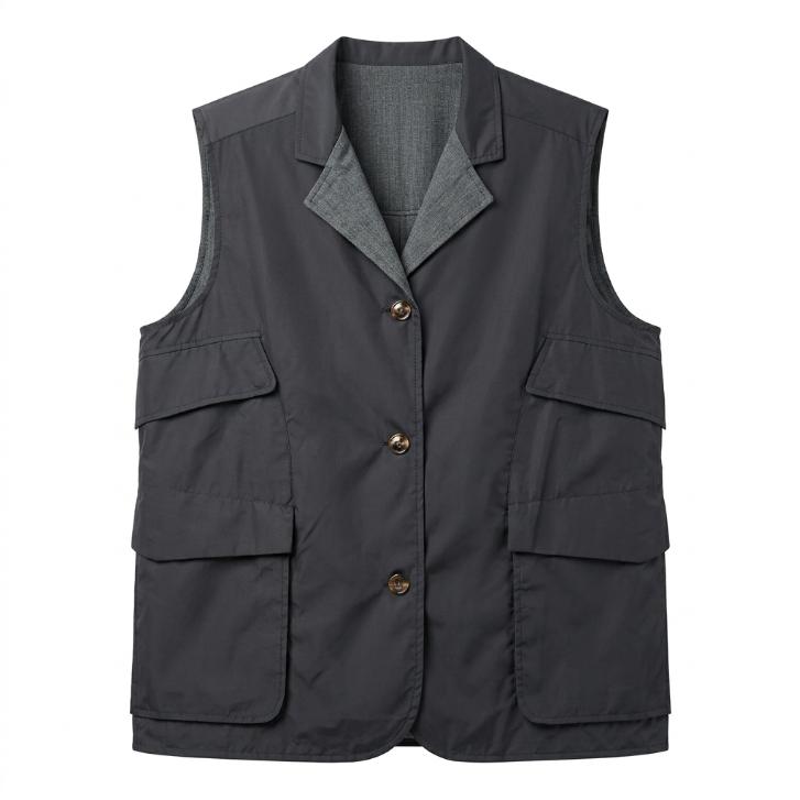 Five Four Herringbone Contrast Vest