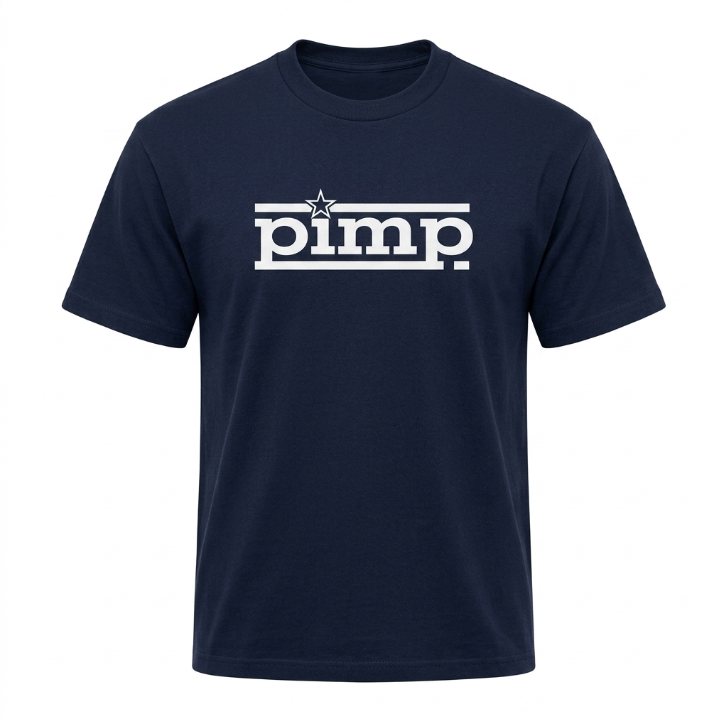 Five Four "Pimp" Star Logo Graphic T-Shirt Navy Blue
