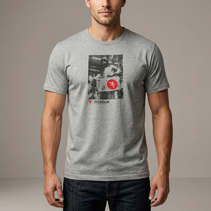 Five Four Photo Graphic T-Shirt Heather Grey