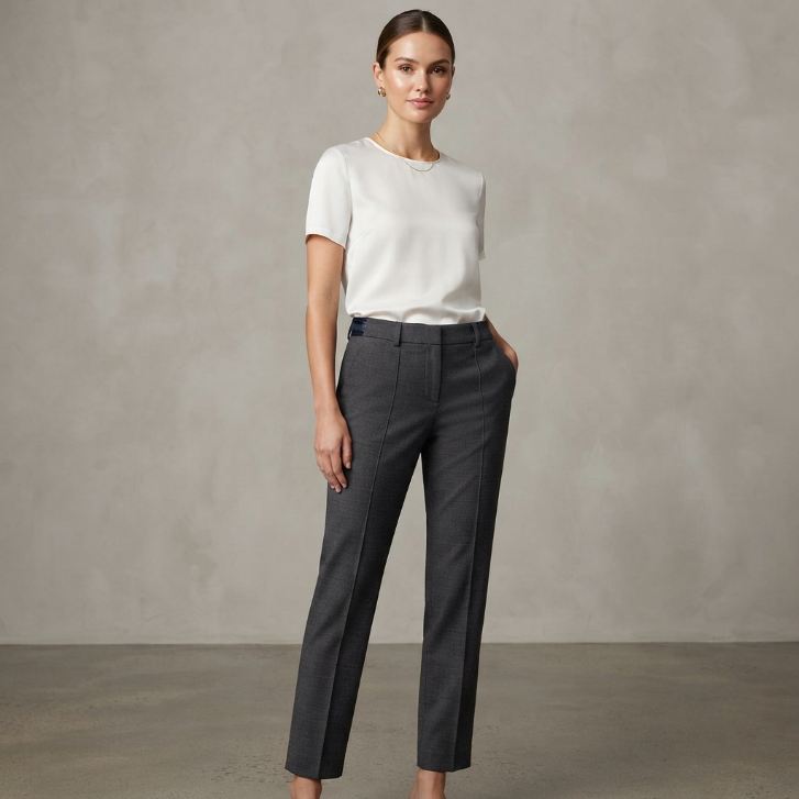 Vince Charcoal Grey Seamed Straight Leg Trousers Size 0