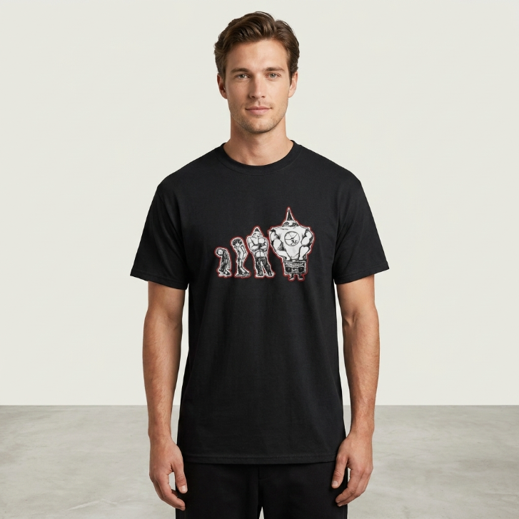 AAA Alstyle Character Evolution Graphic T-Shirt Black