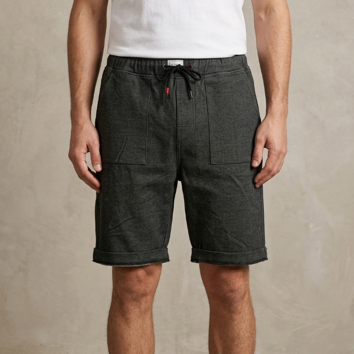 Five Four Charcoal Denim-Look Shorts