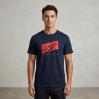 Five Four "Schizzle" Graphic T-Shirt Navy Blue