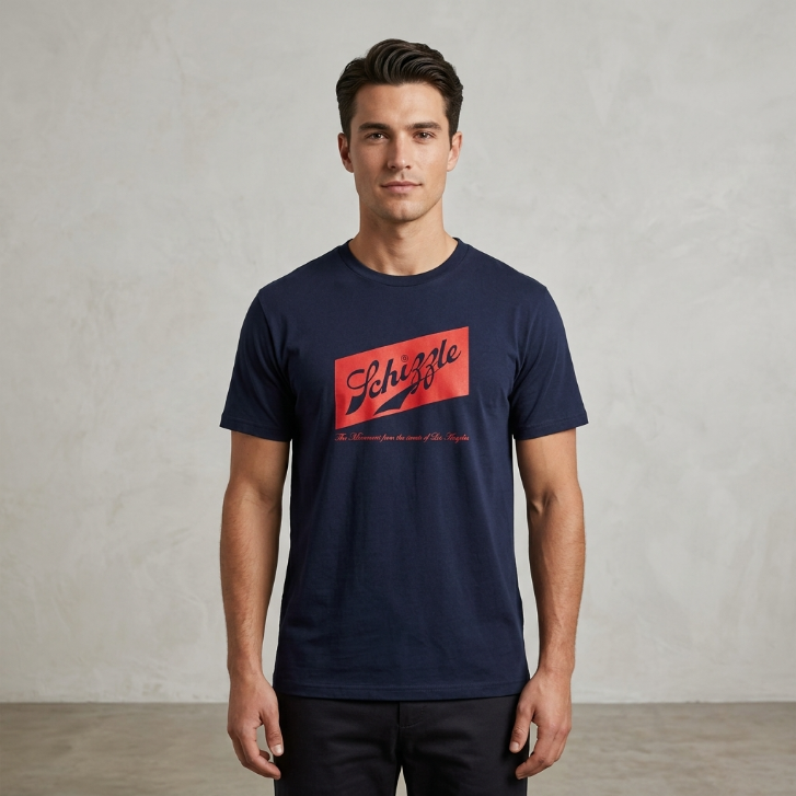 Five Four "Schizzle" Graphic T-Shirt Navy Blue