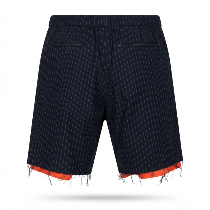Five Four x Nick Wooster Pinstripe Raw-Hem Shorts