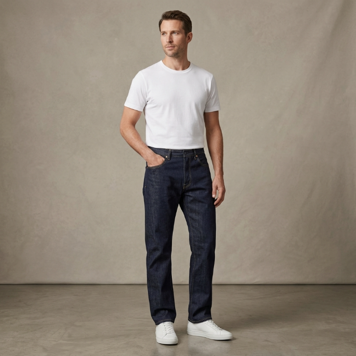 Full Circle Dark Wash Regular Fit Straight Leg Jeans Size