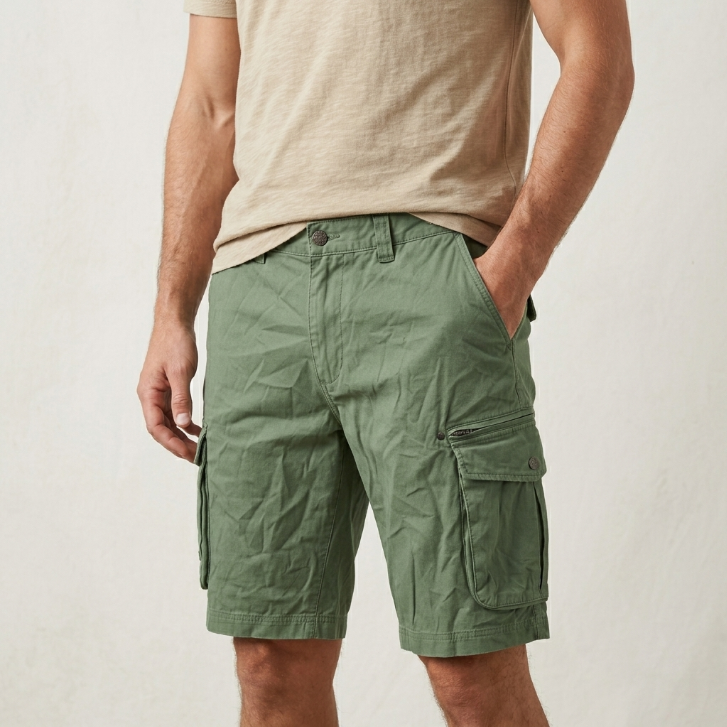 Five Four Army Green Cargo Shorts