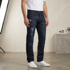 Five Four Original Straight Paint Splatter Dark Wash Jeans