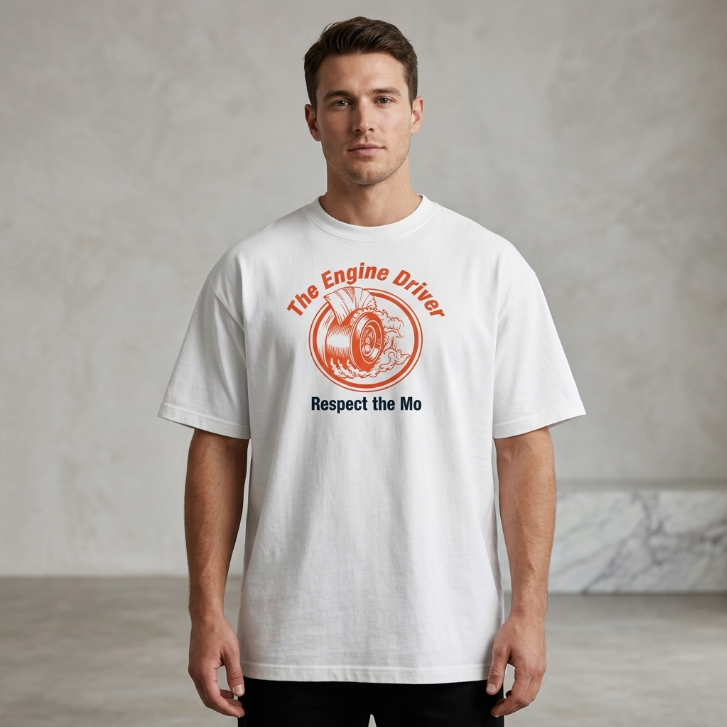 Five Four "The Engine Driver / Respect The Mo" Graphic T-Shirt White